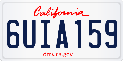 CA license plate 6UIA159