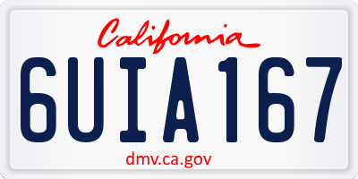 CA license plate 6UIA167