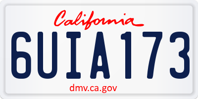 CA license plate 6UIA173