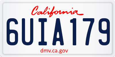 CA license plate 6UIA179