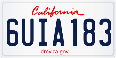 CA license plate 6UIA183