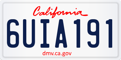 CA license plate 6UIA191