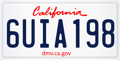 CA license plate 6UIA198