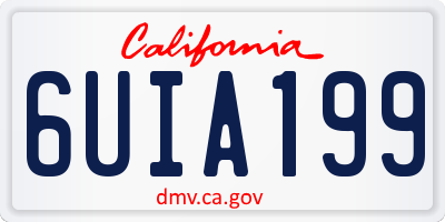 CA license plate 6UIA199