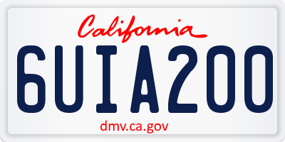 CA license plate 6UIA200