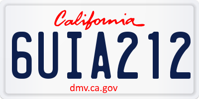 CA license plate 6UIA212