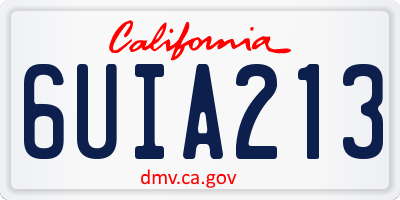 CA license plate 6UIA213