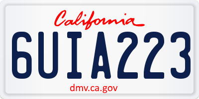 CA license plate 6UIA223