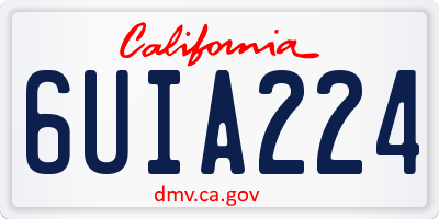 CA license plate 6UIA224