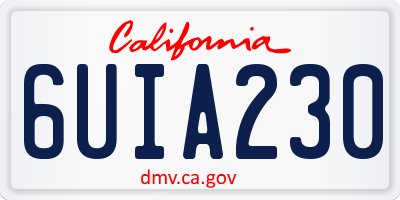 CA license plate 6UIA230