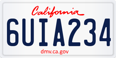 CA license plate 6UIA234