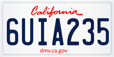 CA license plate 6UIA235