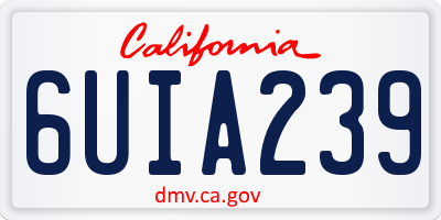 CA license plate 6UIA239