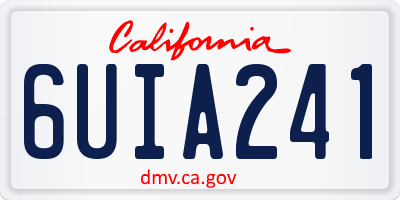 CA license plate 6UIA241