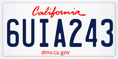 CA license plate 6UIA243