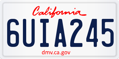 CA license plate 6UIA245