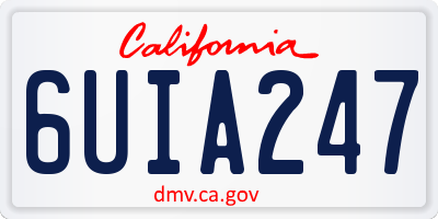 CA license plate 6UIA247