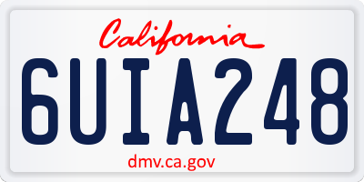 CA license plate 6UIA248