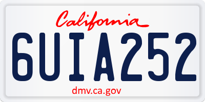 CA license plate 6UIA252