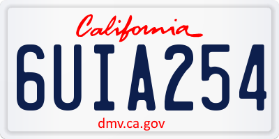 CA license plate 6UIA254
