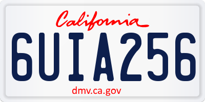 CA license plate 6UIA256