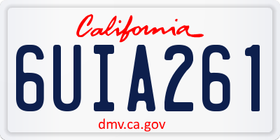 CA license plate 6UIA261