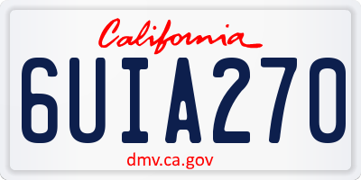 CA license plate 6UIA270
