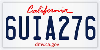 CA license plate 6UIA276
