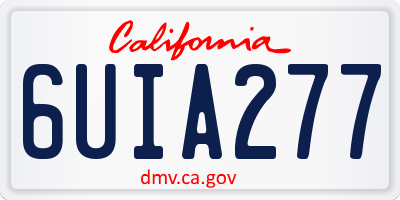 CA license plate 6UIA277