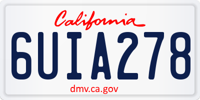 CA license plate 6UIA278