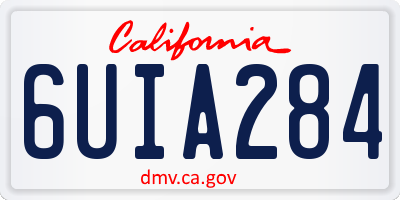 CA license plate 6UIA284