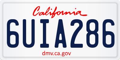 CA license plate 6UIA286