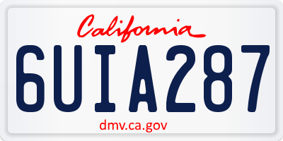 CA license plate 6UIA287