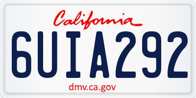 CA license plate 6UIA292