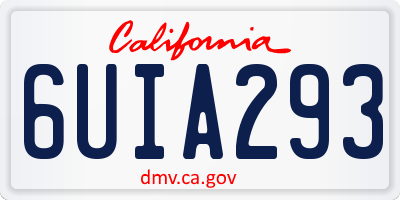 CA license plate 6UIA293