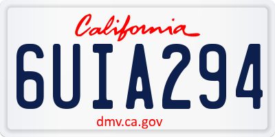 CA license plate 6UIA294