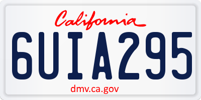 CA license plate 6UIA295