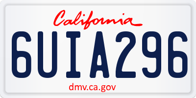 CA license plate 6UIA296