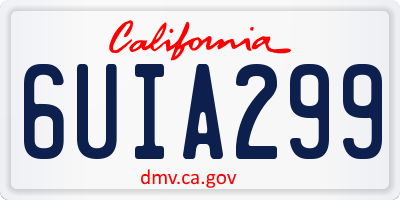 CA license plate 6UIA299