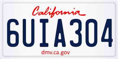 CA license plate 6UIA304