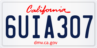 CA license plate 6UIA307