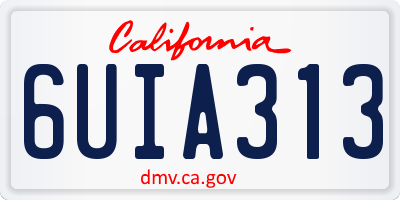 CA license plate 6UIA313