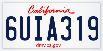 CA license plate 6UIA319
