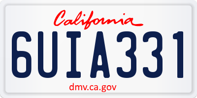 CA license plate 6UIA331