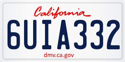 CA license plate 6UIA332