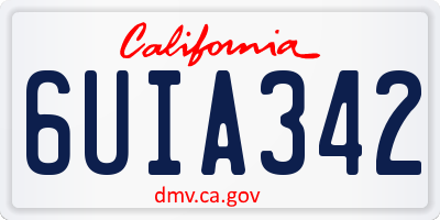 CA license plate 6UIA342