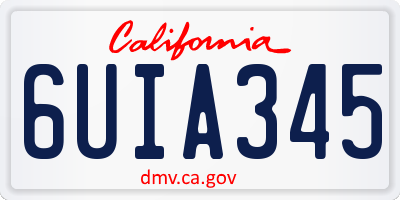 CA license plate 6UIA345