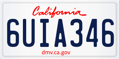 CA license plate 6UIA346