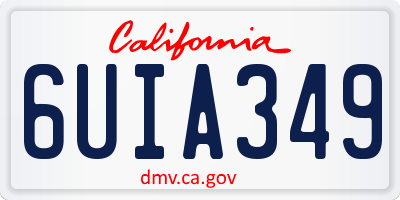 CA license plate 6UIA349
