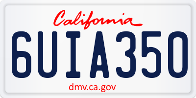 CA license plate 6UIA350